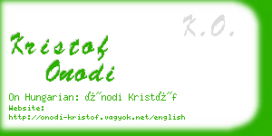 kristof onodi business card